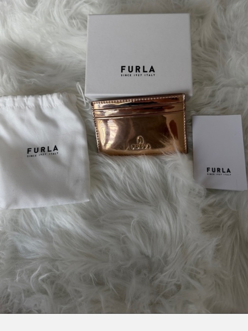 *Entry Only*Furla Metallic Rose Gold Card Holder New